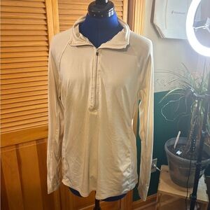 RBX Cream Quarter-Zip Long Sleeve Top